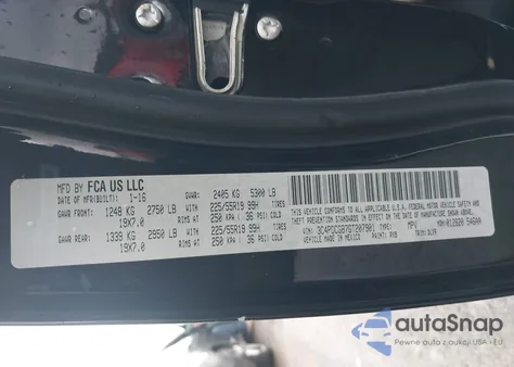 2016 Dodge Journey Crossroad Plus z USA, uszkodzony, nr VIN 3C4PDCGB7GT207901